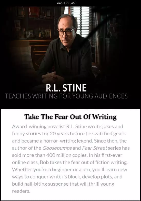 r. l. stine teaches writing for young audiences