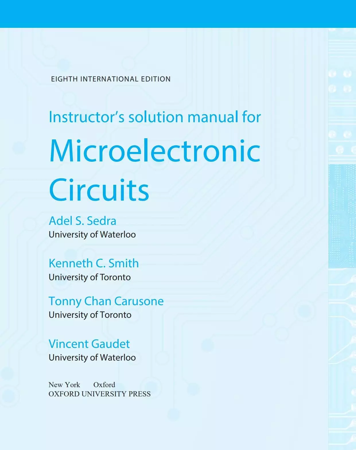 Microelectronic Circuits 8th international edition solutions