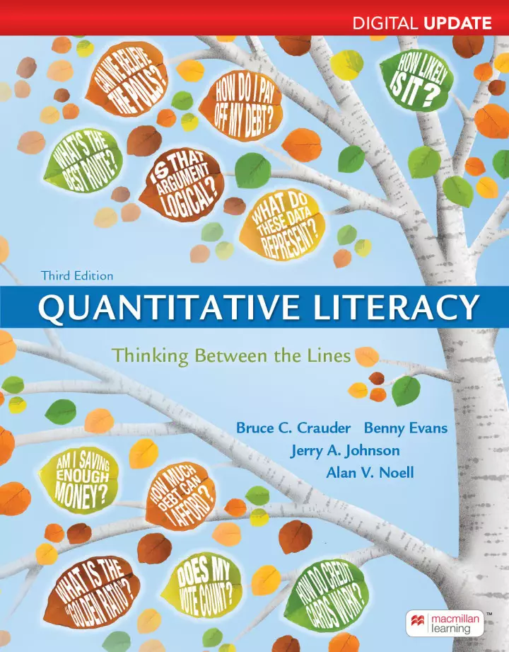 Quantitative Literacy: Thinking Between the Lines, Digital Update (3rd Edition) - eBook