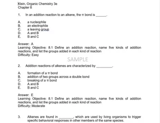 Organic-Chemistry-3rd-Edition-Klein-Test-Bank-sample-3